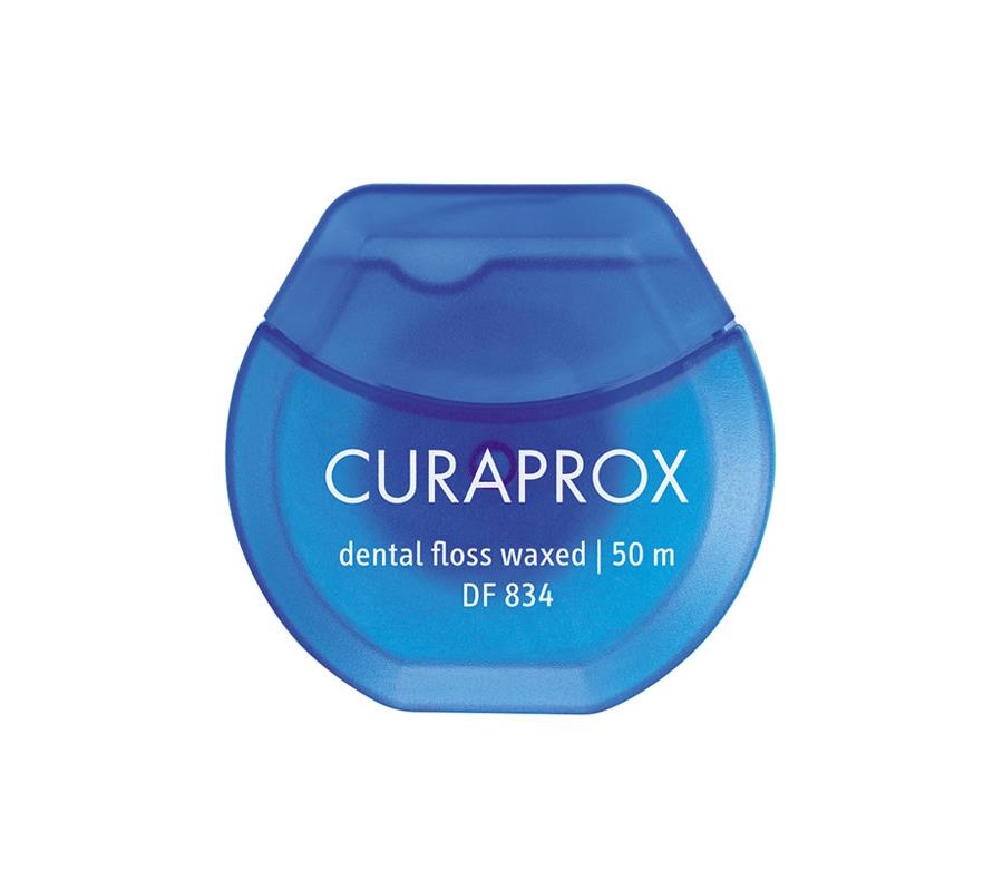 Нить межзубная Curaprox вощеная с мятным вкусом, 50 м.