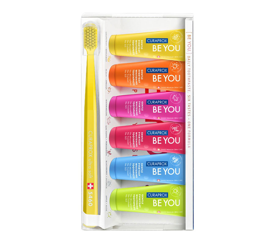 BE YOU Набор зубных  паст Шесть вкусов, 6х10 ml  + Ультрамягкая зубная щетка CS5460