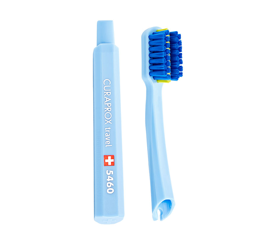 Сменные зубные щетки Curaprox CS 5460 Ortho Ultra Soft для ортодонтического дорожного набора, 2 шт. (голубой)